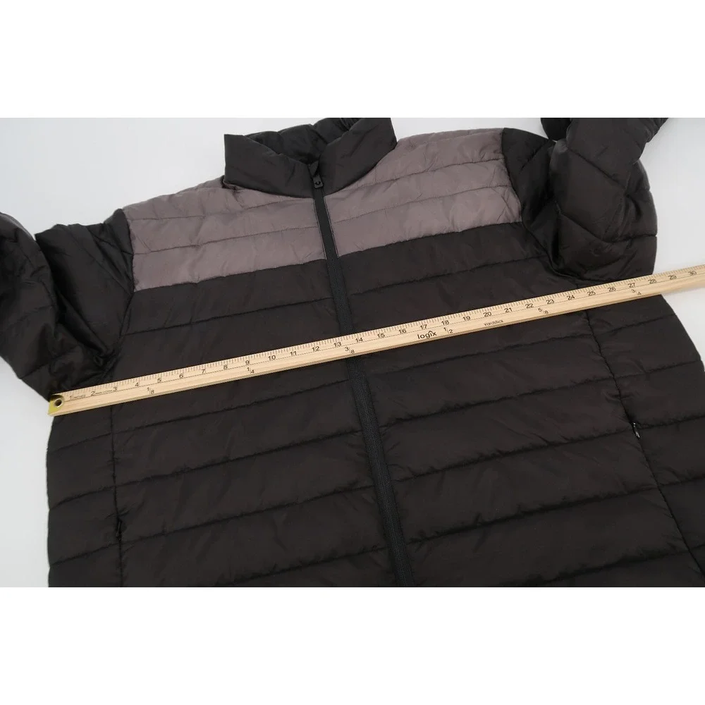 True‎ Religon Jacket Mens XXL Black Light Puffer Quilted Full Zip Size 2XL